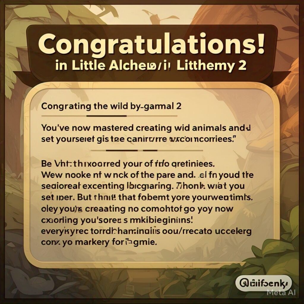 mastered creating wild animals in Little Alchemy 2