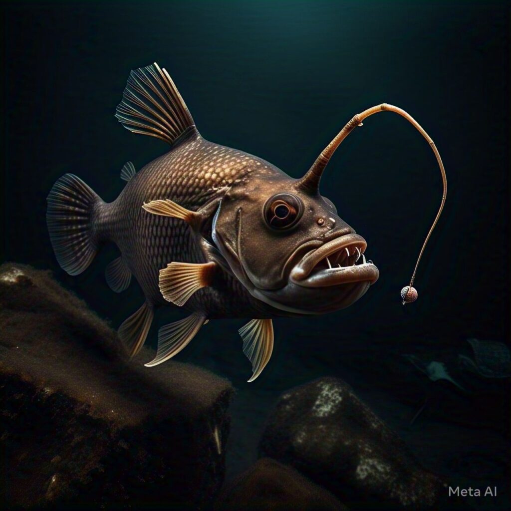 fused male angler fish