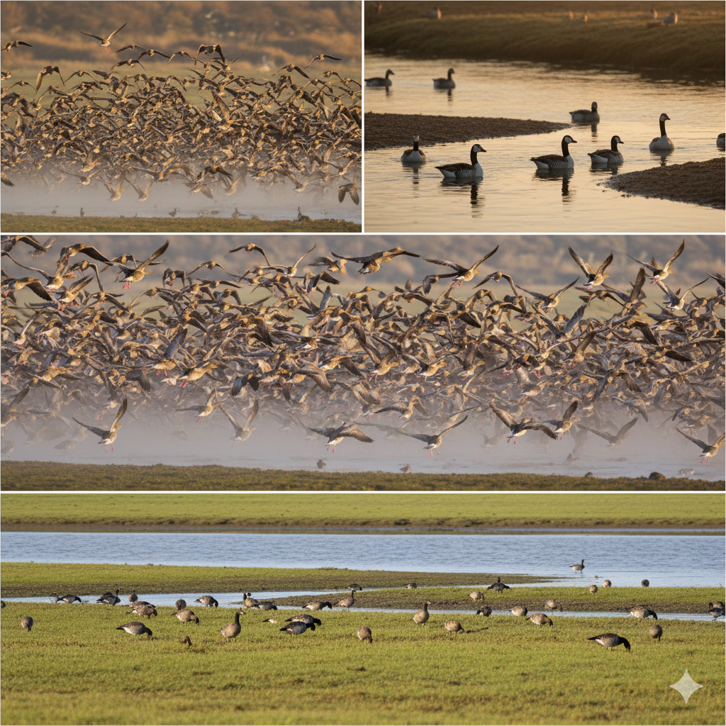 As the days shorten and the air grows colder, the UK becomes a critical refuge for thousands of geese journeying from the Arctic and sub-Arctic regions.
